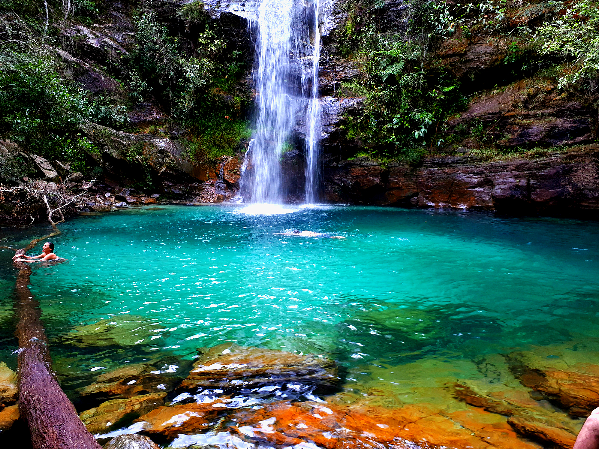 Cachoeira Santa Bárbara, em Cavalcante, Chapada dos Veadeiros.